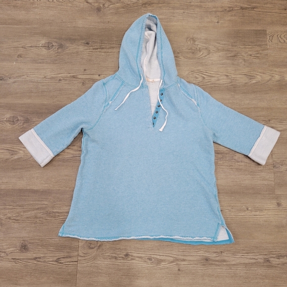 Soft Surrounding Cotton Blue V Neck Pull Over Sweater Size XL - Picture 1 of 11
